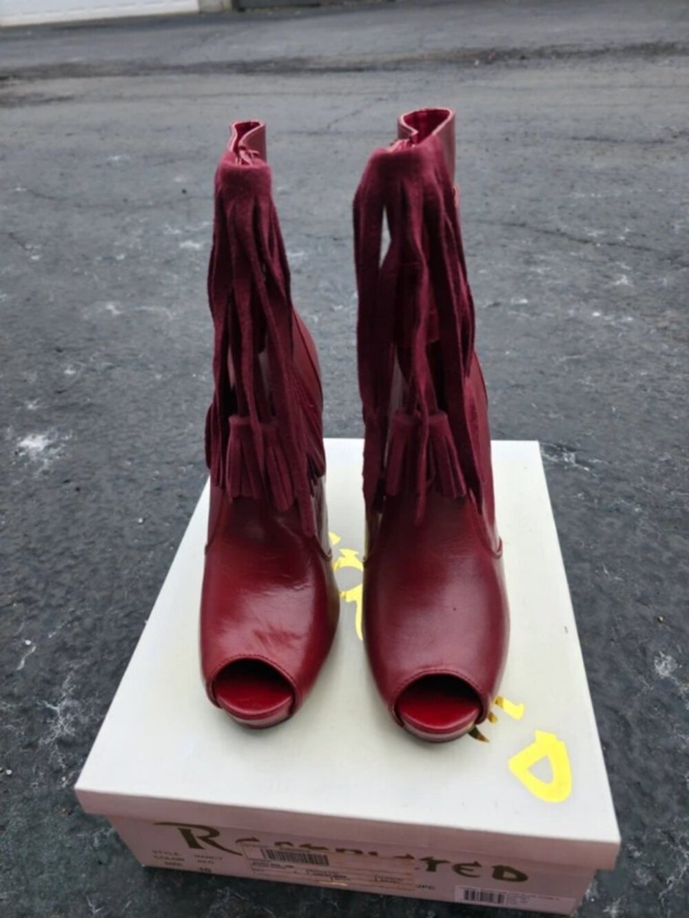 Red boots Brand New Size 10 3 inch heels